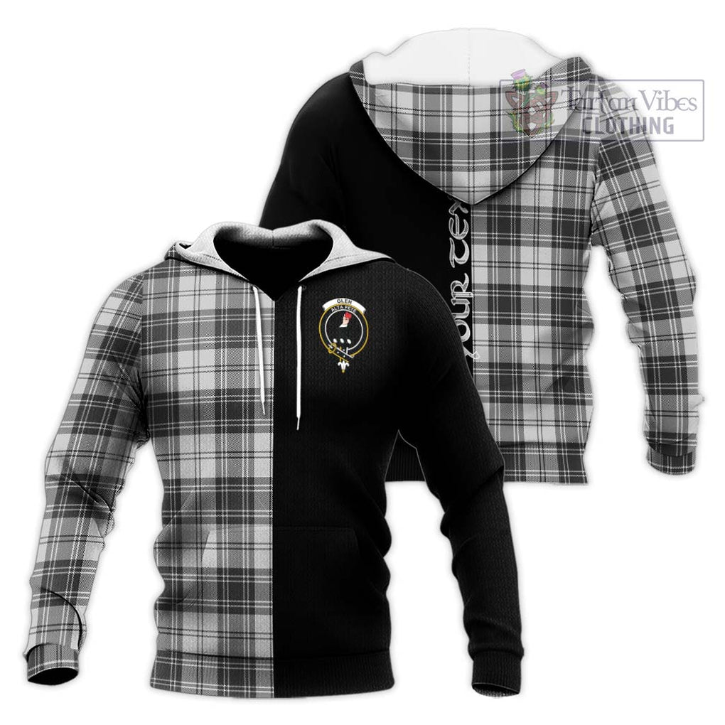 Glen Tartan Knitted Hoodie with Family Crest and Half Of Me Style Unisex Knitted Pullover Hoodie - Tartanvibesclothing Shop