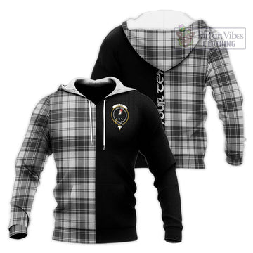 Glen Tartan Knitted Hoodie with Family Crest and Half Of Me Style