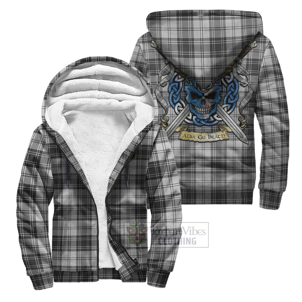 Tartan Vibes Clothing Glen Tartan Sherpa Hoodie with Family Crest Celtic Skull Style