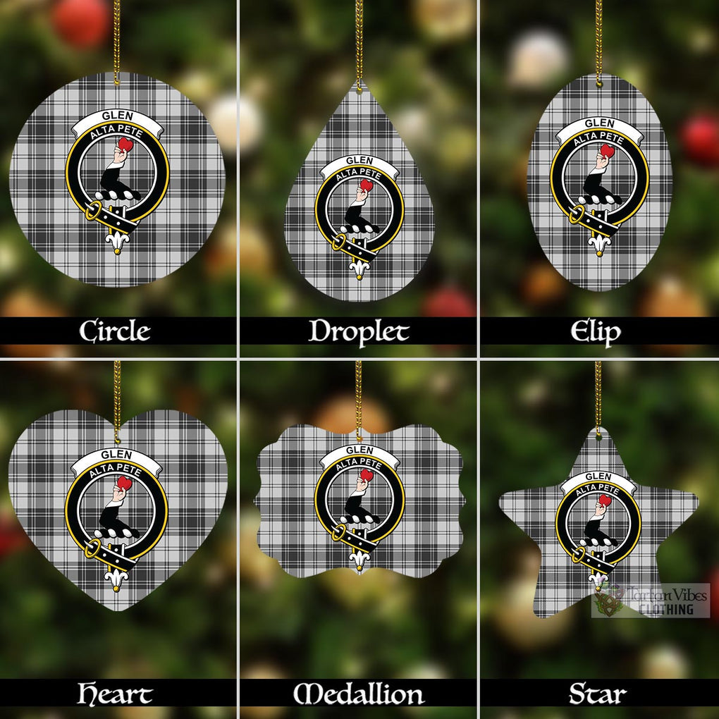 Tartan Vibes Clothing Glen Tartan Christmas Aluminium Ornament with Family Crest