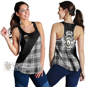 Glen Tartan Women's Racerback Tanks with Family Crest and Military Logo Style