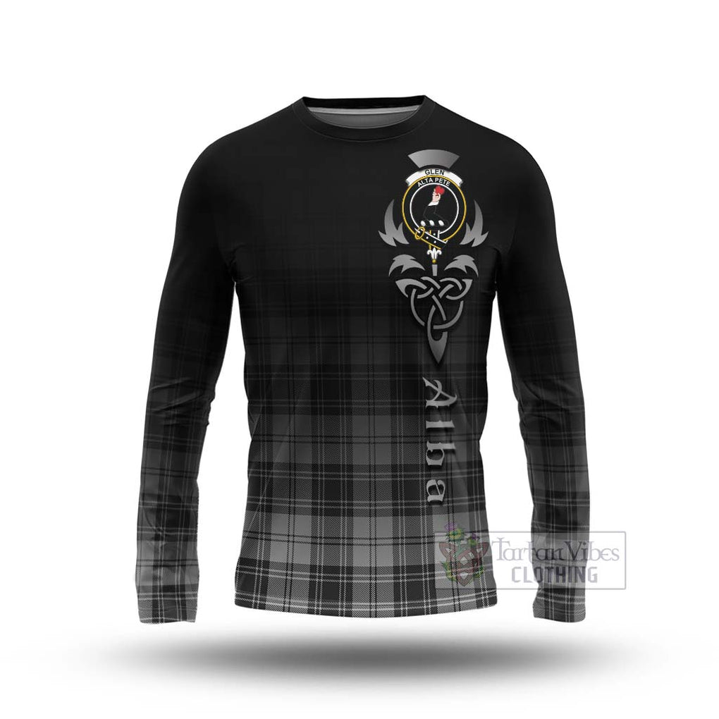 Tartan Vibes Clothing Glen Tartan Long Sleeve T-Shirt Featuring Alba Gu Brath Family Crest Celtic Inspired