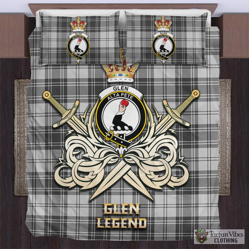 Tartan Vibes Clothing Glen Tartan Bedding Set with Clan Crest and the Golden Sword of Courageous Legacy