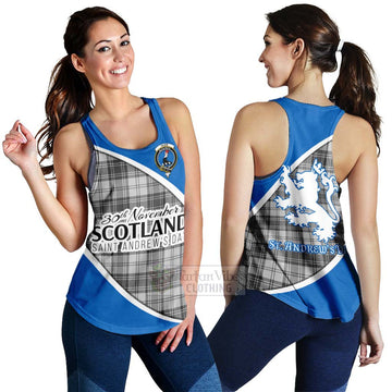 Glen Family Crest Tartan Women's Racerback Tanks Celebrate Saint Andrew's Day in Style