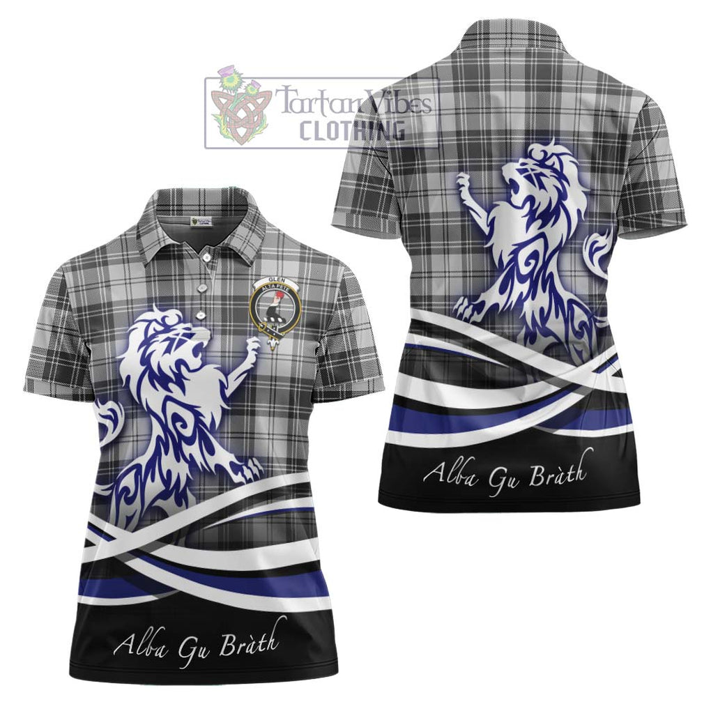 Glen Tartan Women's Polo Shirt with Alba Gu Brath Regal Lion Emblem Women - Tartanvibesclothing Shop