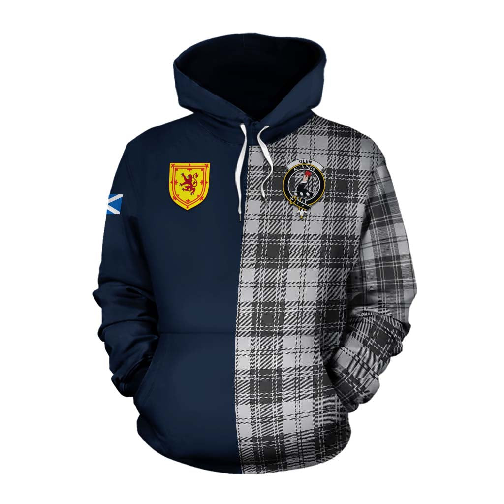 Tartan Vibes Clothing Glen Tartan Cotton Hoodie Alba with Scottish Lion Royal Arm Half Style