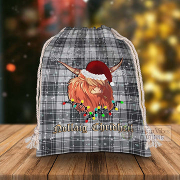 Glen Tartan Christmas Santa's Bag with Twinkle Highland Cattle