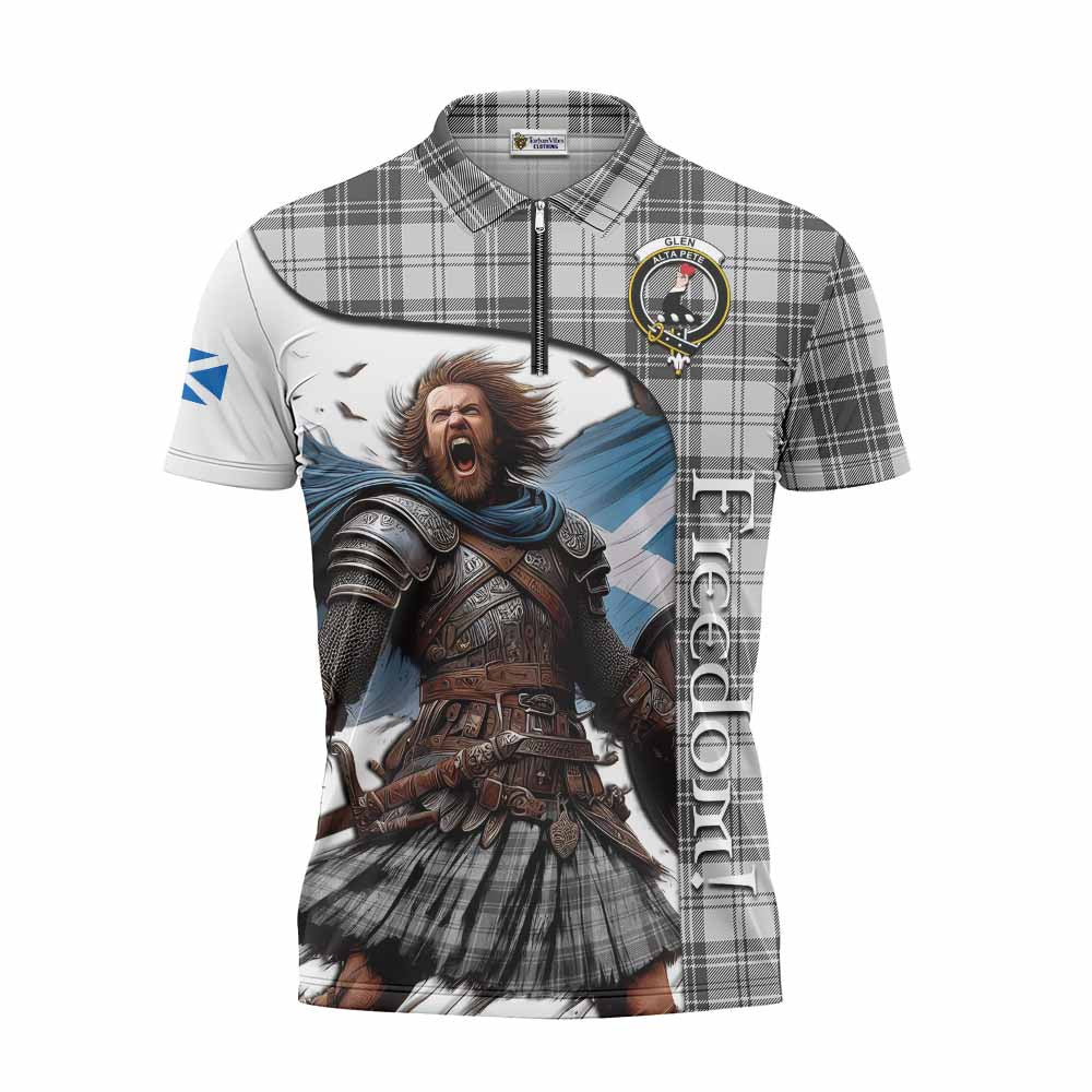 Tartan Vibes Clothing Glen Crest Tartan Zipper Polo Shirt Inspired by the Freedom of Scottish Warrior