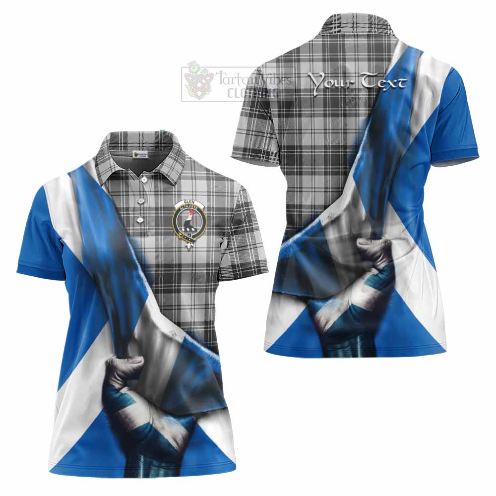 Tartan Vibes Clothing Glen Tartan Women's Polo Shirt with Family Crest Scotland Patriotic Style