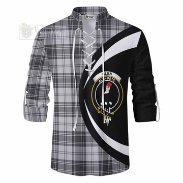 Glen Tartan Ghillie Kilt Shirt with Family Crest Circle Style