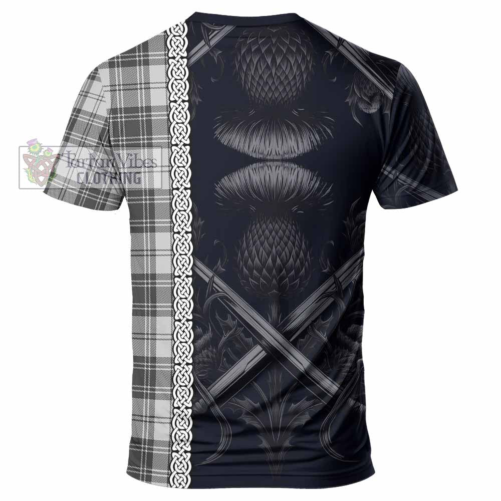 Tartan Vibes Clothing Glen Tartan T-Shirt with Family Crest Cross Sword Thistle Celtic Vibes