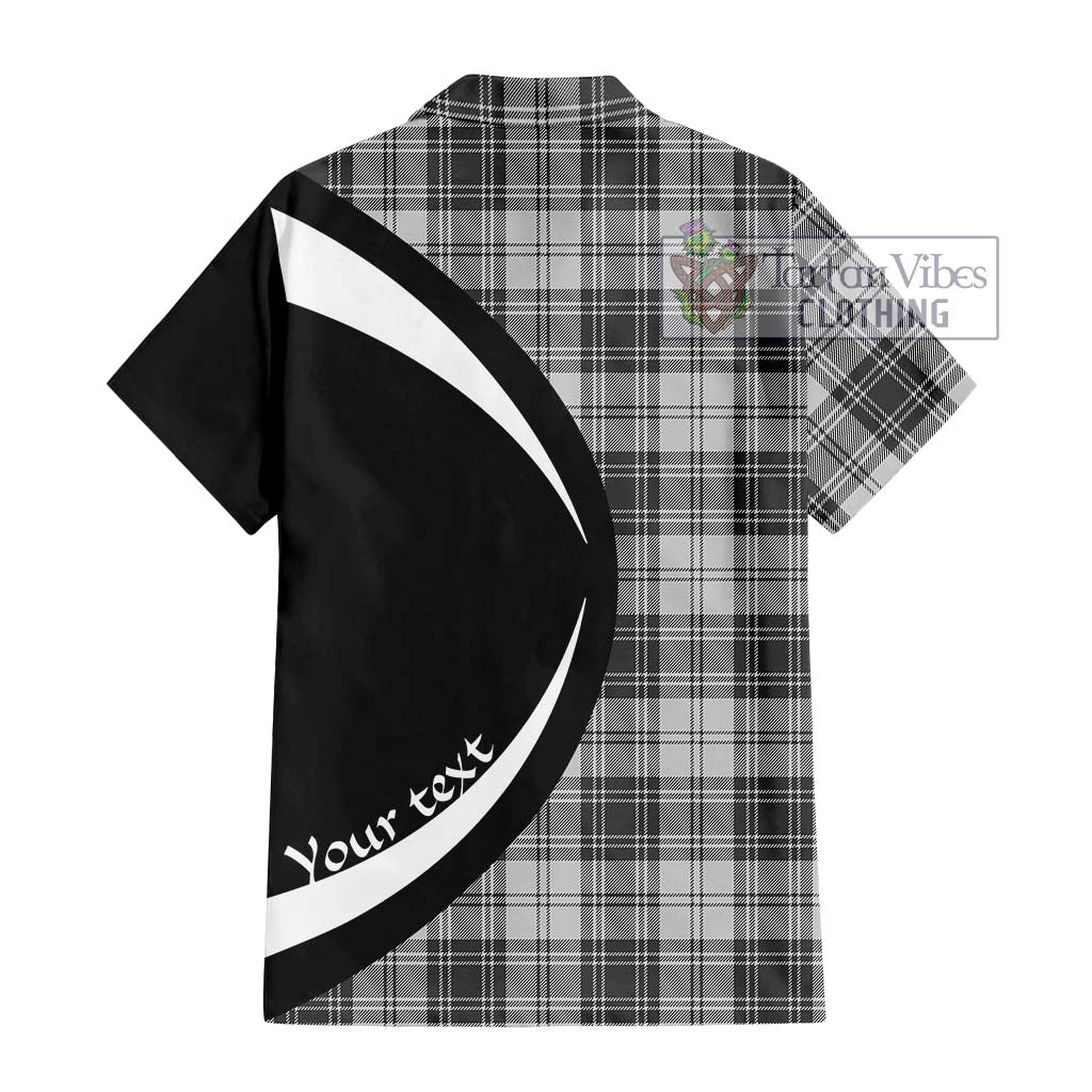 Glen Tartan Short Sleeve Button Up with Family Crest Circle Style - Tartan Vibes Clothing