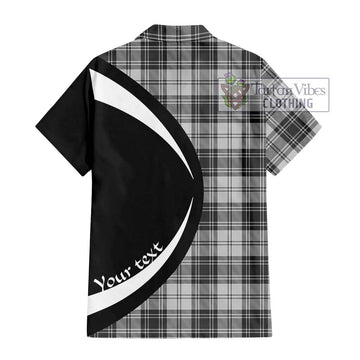 Glen Tartan Short Sleeve Button Up with Family Crest Circle Style