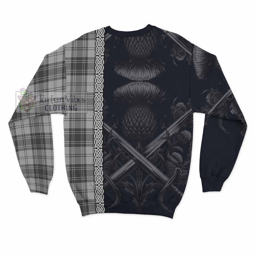 Tartan Vibes Clothing Glen Tartan Sweatshirt with Family Crest Cross Sword Thistle Celtic Vibes