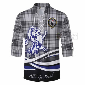 Glen Tartan Ghillie Kilt Shirt with Alba Gu Brath Regal Lion Emblem