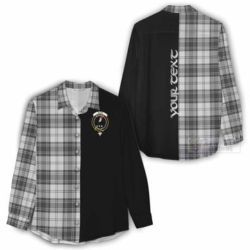 Glen Tartan Women's Casual Shirt with Family Crest and Half Of Me Style