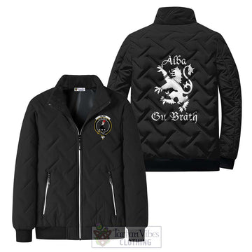 Glen Family Crest Padded Cotton Jacket Lion Rampant Alba Gu Brath Style