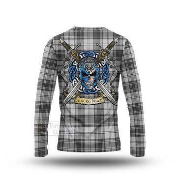 Glen Tartan Long Sleeve T-Shirt with Family Crest Celtic Skull Style