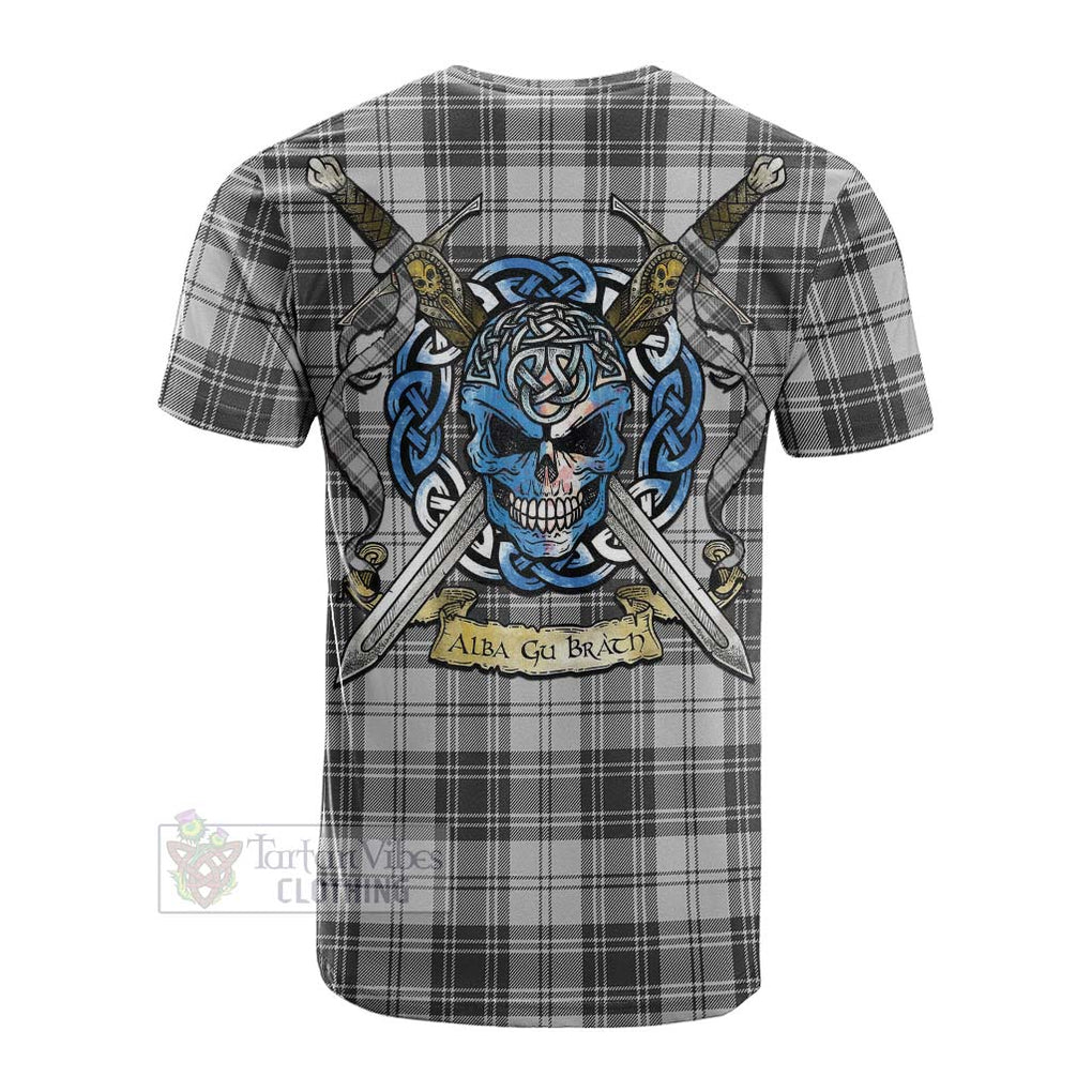 Tartan Vibes Clothing Glen Tartan Cotton T-shirt with Family Crest Celtic Skull Style