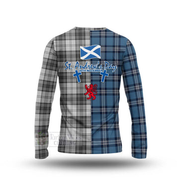 Glen Tartan Long Sleeve T-Shirt Happy St. Andrew's Day Half Tartan Style