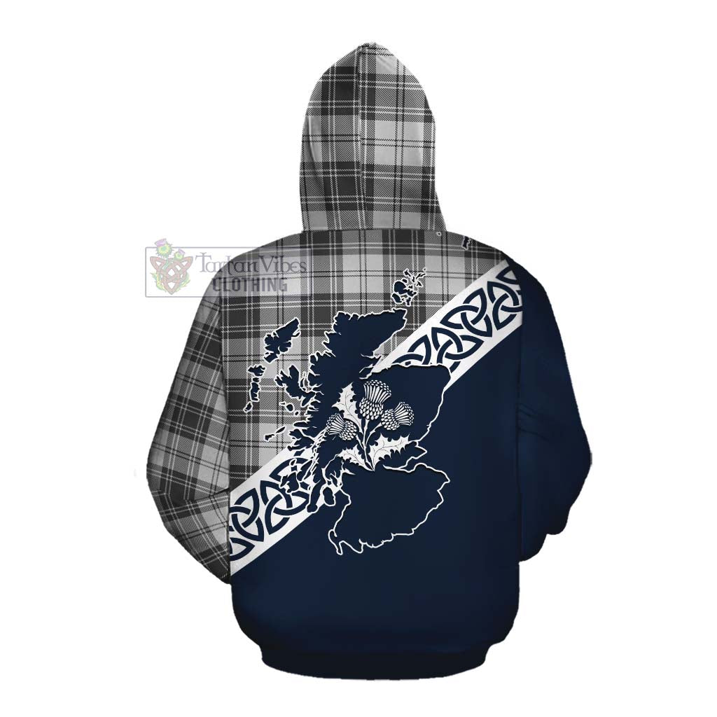 Tartan Vibes Clothing Glen Tartan Cotton Hoodie Featuring Thistle and Scotland Map