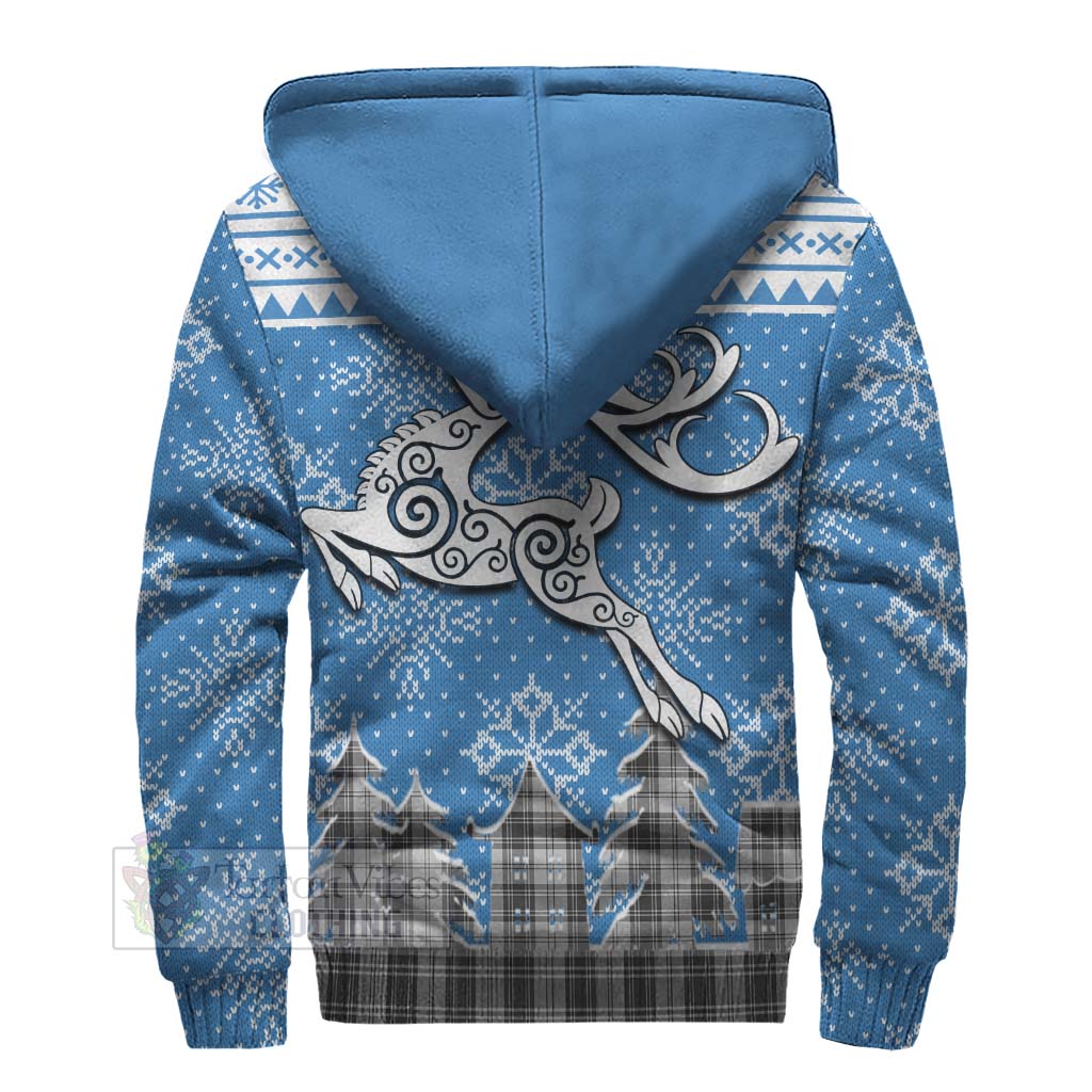 Tartan Vibes Clothing Glen Clan Christmas Sherpa Hoodie Celtic Reindeer Style