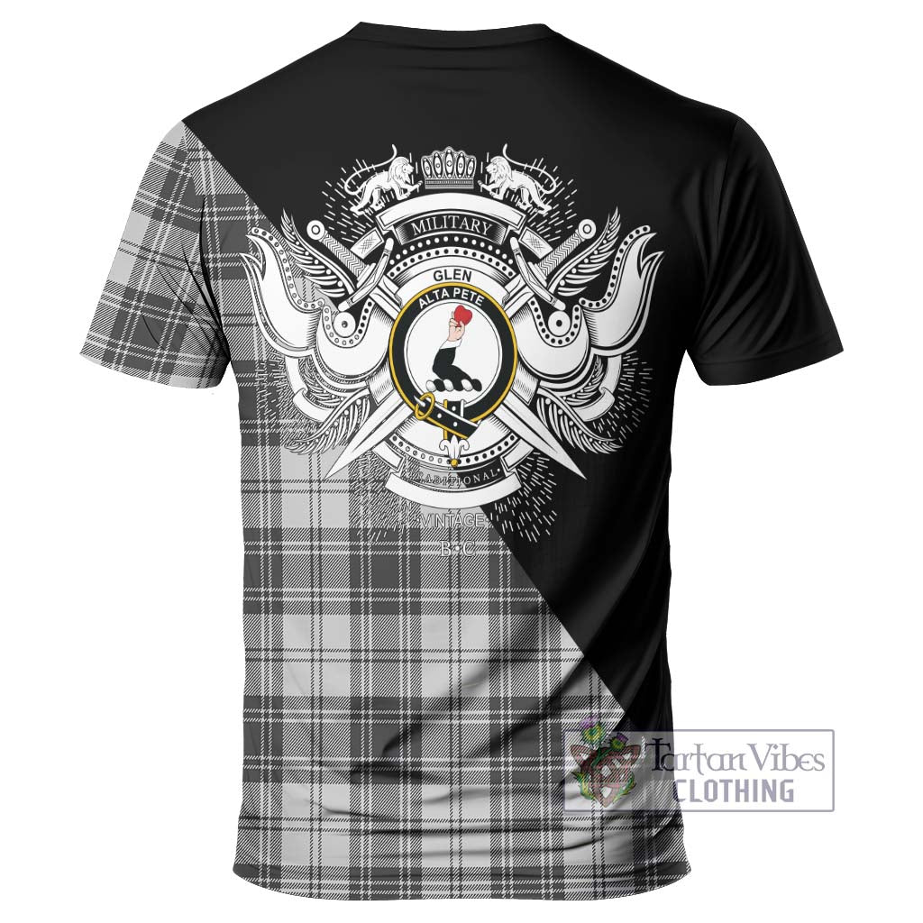 Tartan Vibes Clothing Glen Tartan T-Shirt with Family Crest and Military Logo Style