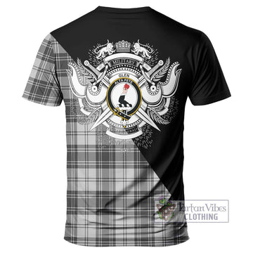 Glen Tartan T-Shirt with Family Crest and Military Logo Style