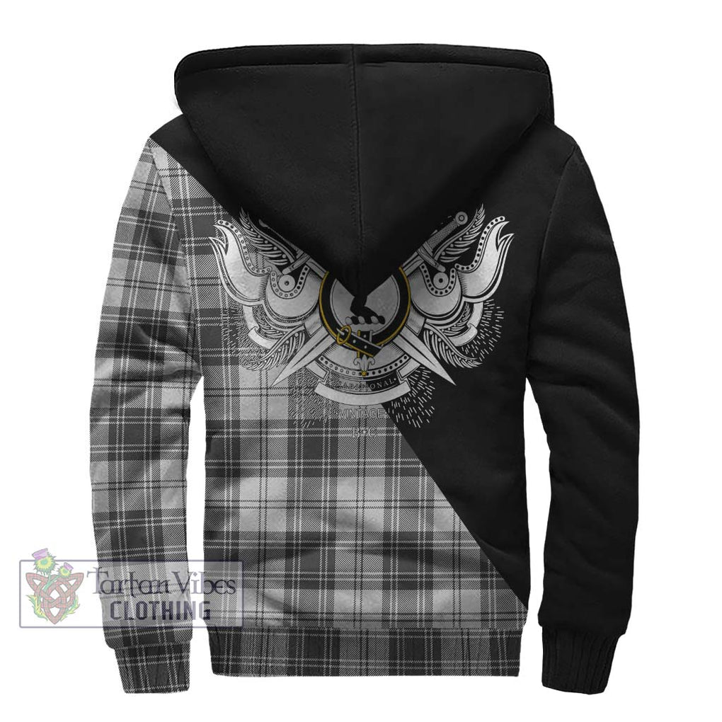 Glen Tartan Sherpa Hoodie with Family Crest and Military Logo Style - Tartanvibesclothing Shop