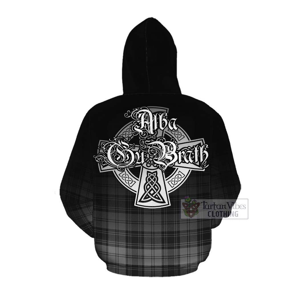 Tartan Vibes Clothing Glen Tartan Cotton Hoodie Featuring Alba Gu Brath Family Crest Celtic Inspired