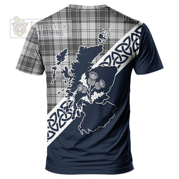 Glen Tartan T-Shirt Featuring Thistle and Scotland Map