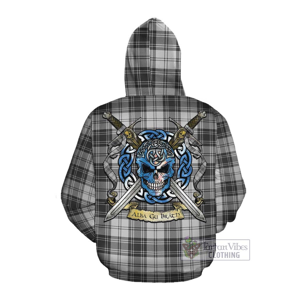 Tartan Vibes Clothing Glen Tartan Cotton Hoodie with Family Crest Celtic Skull Style