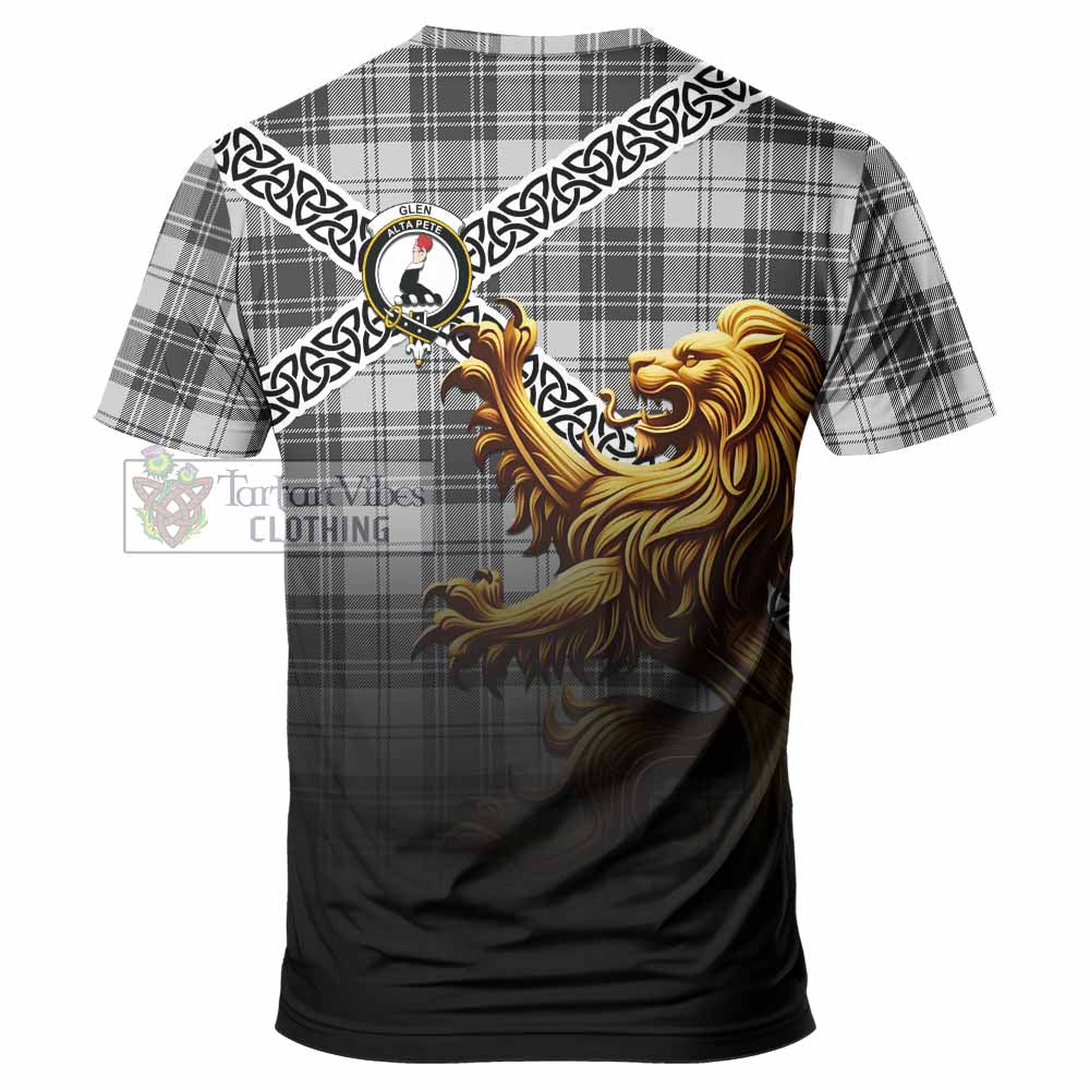 Glen Crest Tartan T-Shirt with Golden Lion Emblem Celtic Style - Tartan Vibes Clothing