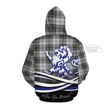 Glen Tartan Cotton Hoodie with Alba Gu Brath Regal Lion Emblem