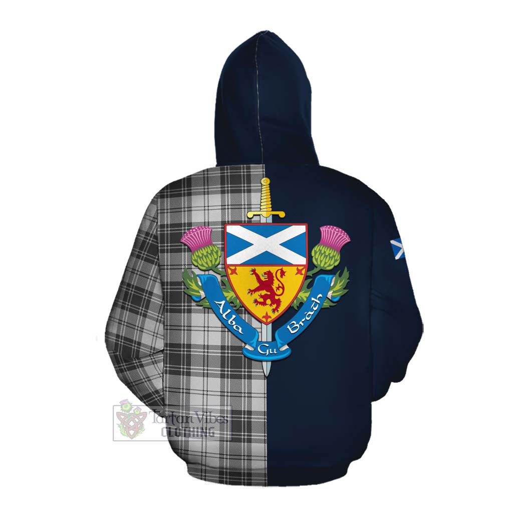 Tartan Vibes Clothing Glen Tartan Cotton Hoodie Alba with Scottish Lion Royal Arm Half Style