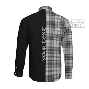 Glen Tartan Long Sleeve Button Shirt with Family Crest and Half Of Me Style