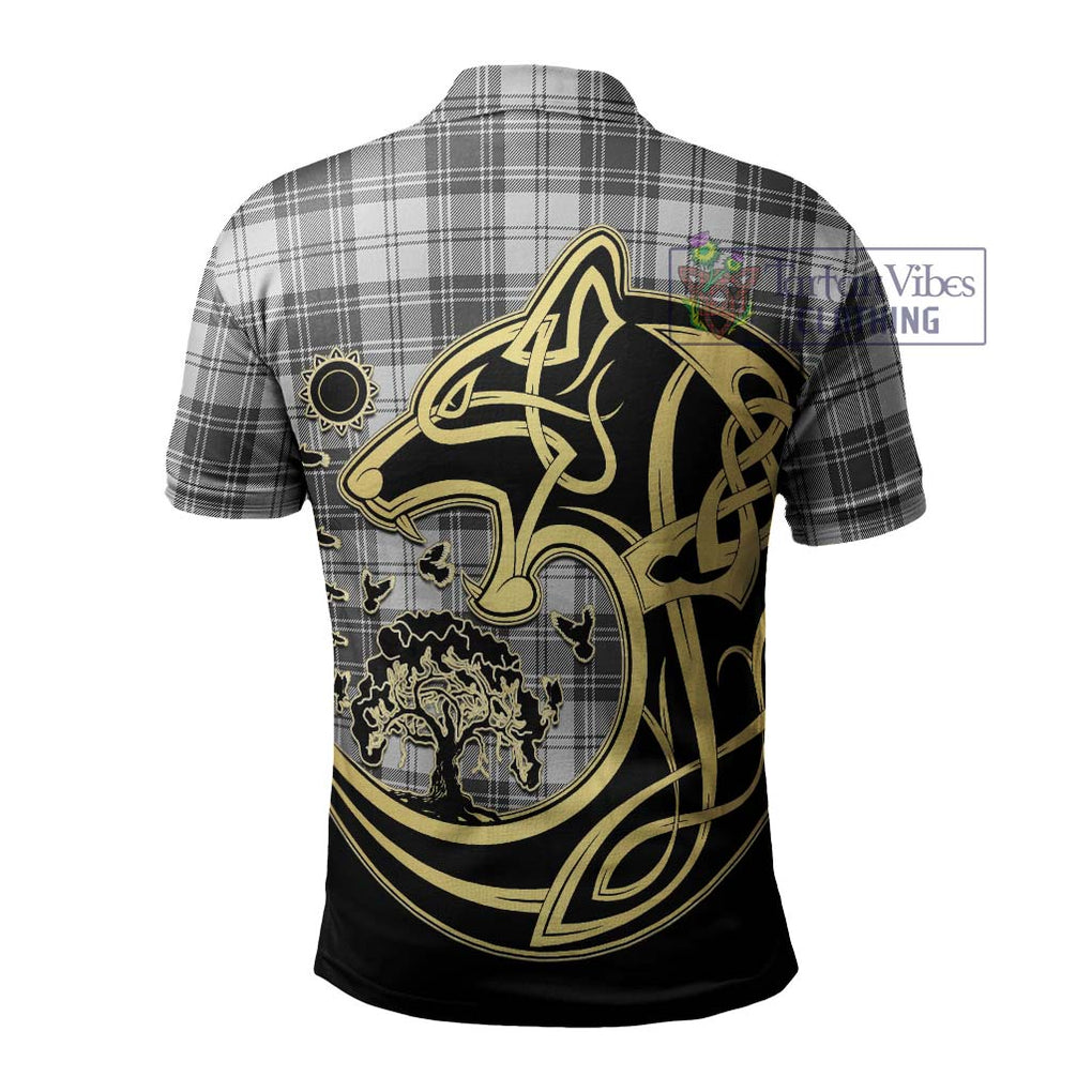 Glen Tartan Polo Shirt with Family Crest Celtic Wolf Style - Tartanvibesclothing Shop