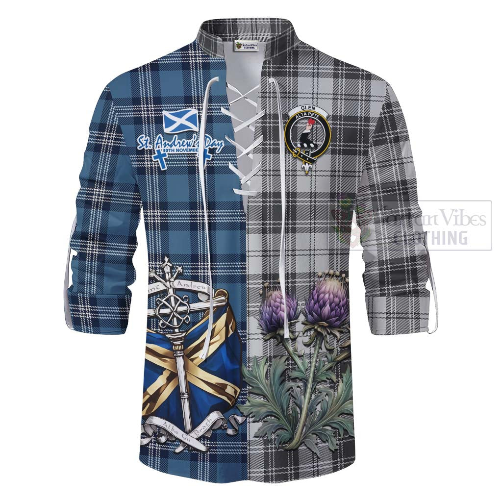 Tartan Vibes Clothing Glen Tartan Ghillie Kilt Shirt Happy St. Andrew's Day Half Tartan Style