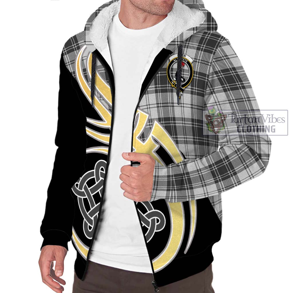 Glen Tartan Sherpa Hoodie with Family Crest and Celtic Symbol Style - Tartan Vibes Clothing