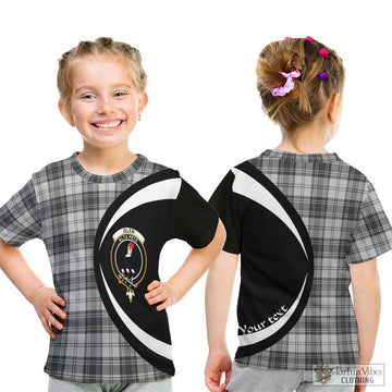 Glen Tartan Kid T-Shirt with Family Crest Circle Style