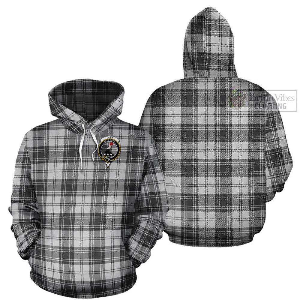 Glen Tartan Cotton Hoodie with Family Crest Pullover Hoodie - Tartan Vibes Clothing