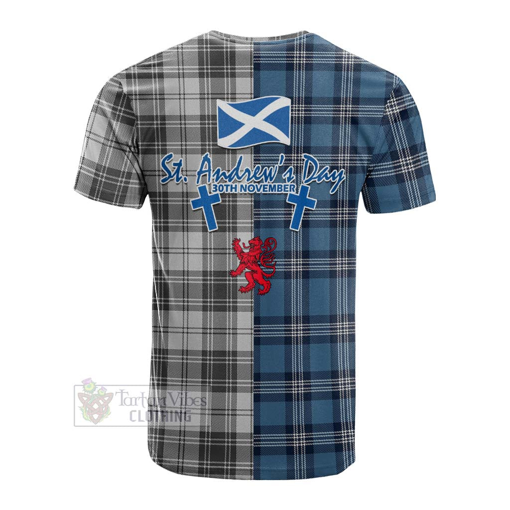 Tartan Vibes Clothing Glen Tartan Cotton T-shirt Happy St. Andrew's Day Half Tartan Style