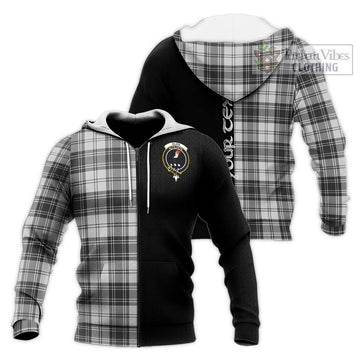 Glen Tartan Knitted Hoodie with Family Crest and Half Of Me Style