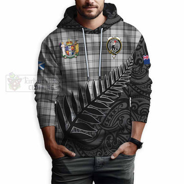 Glen Crest Tartan Hoodie with New Zealand Silver Fern Half Style