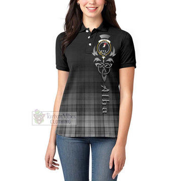 Glen Tartan Women's Polo Shirt Featuring Alba Gu Brath Family Crest Celtic Inspired