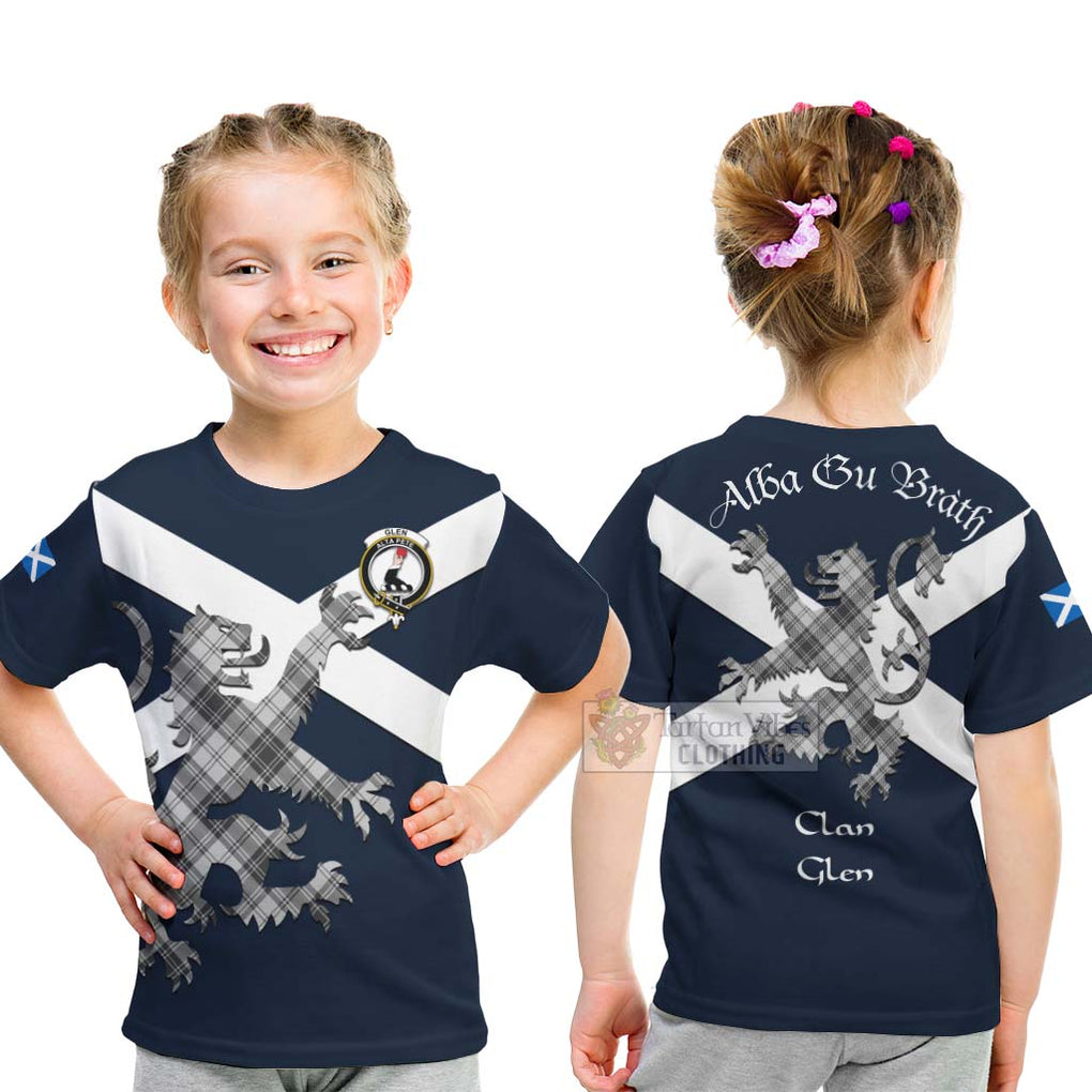 Tartan Vibes Clothing Glen Tartan Lion Rampant Kid T-Shirt – Proudly Display Your Heritage with Alba Gu Brath and Clan Name