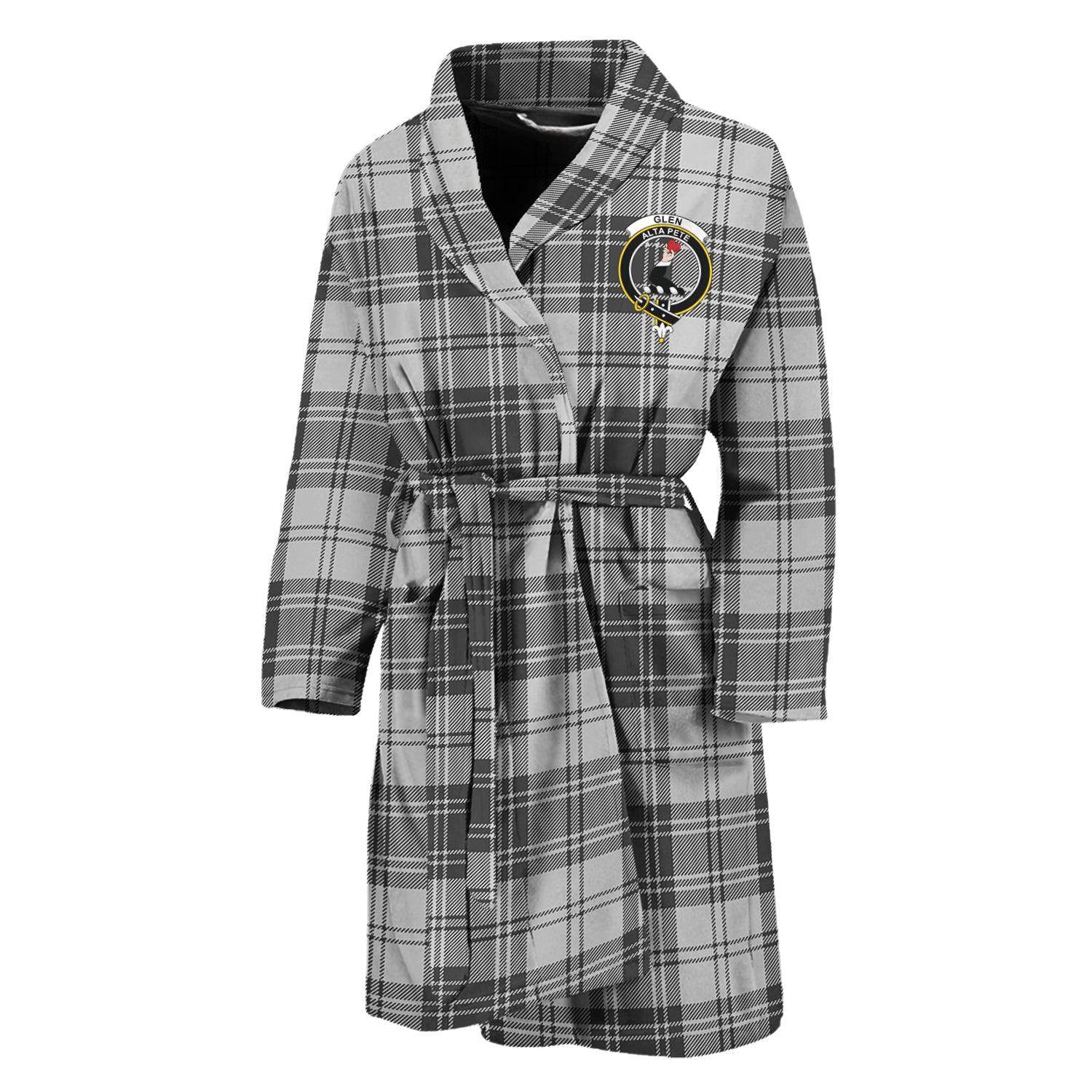 Glen Tartan Bathrobe with Family Crest Unisex M - Tartan Vibes Clothing