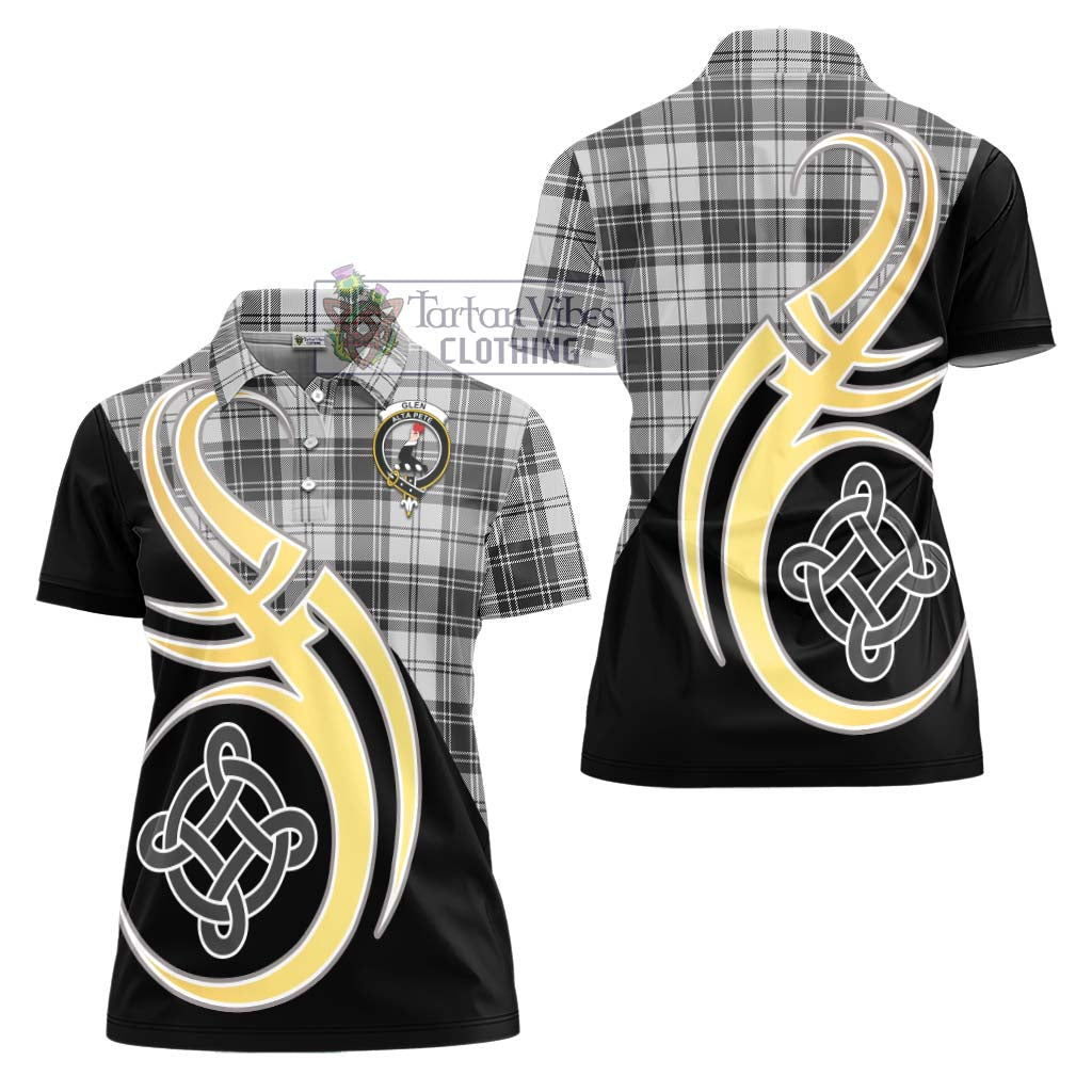 Glen Tartan Women's Polo Shirt with Family Crest and Celtic Symbol Style - Tartan Vibes Clothing