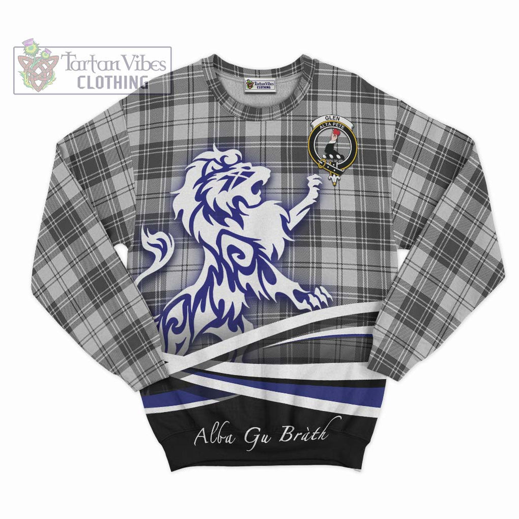 Glen Tartan Sweatshirt with Alba Gu Brath Regal Lion Emblem - Tartanvibesclothing Shop