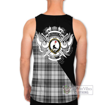 Glen Tartan Men's Tank Top with Family Crest and Military Logo Style